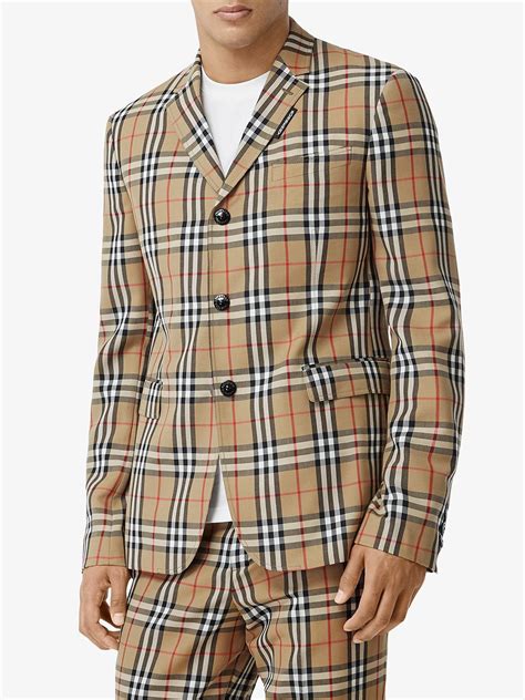 blazer burberry blau|Burberry check blazer.